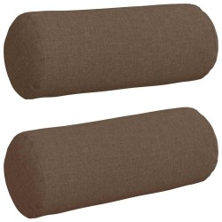 Coussins d'accent 2 pcs Marron Ø 15 x 40 cm tissu 553645553645