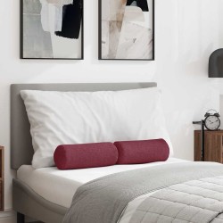 Coussins d'accent 2 pcs Bordeaux Ø 15 x 40 cm tissu 553646553646