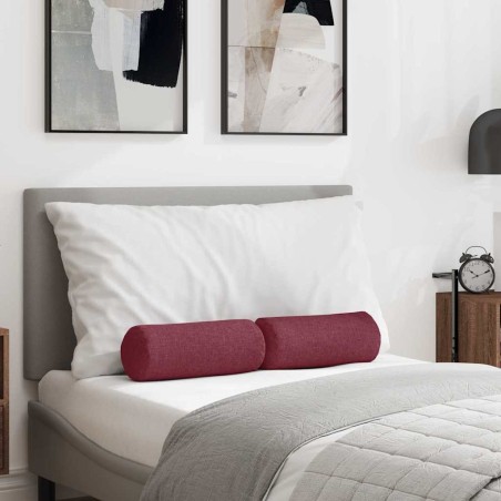 Coussins d'accent 2 pcs Bordeaux Ø 15 x 40 cm tissu 553646553646