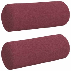 Coussins d'accent 2 pcs Bordeaux Ø 15 x 40 cm tissu 553646553646
