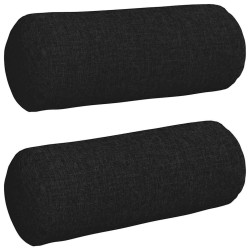 Coussins d'accent 2 pcs Noir Ø 15 x 40 cm tissu 553647553647