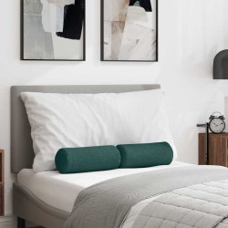 Coussins d'accent 2 pcs Vert foncé Ø 15 x 40 cm tissu 553648553648