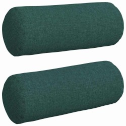 Coussins d'accent 2 pcs Vert foncé Ø 15 x 40 cm tissu 553648553648
