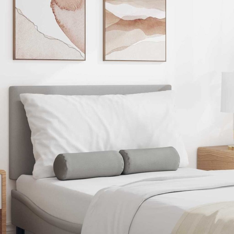 Coussins d'accent 2 pcs Gris nuage Ø 15 x 40 cm tissu 553649553649