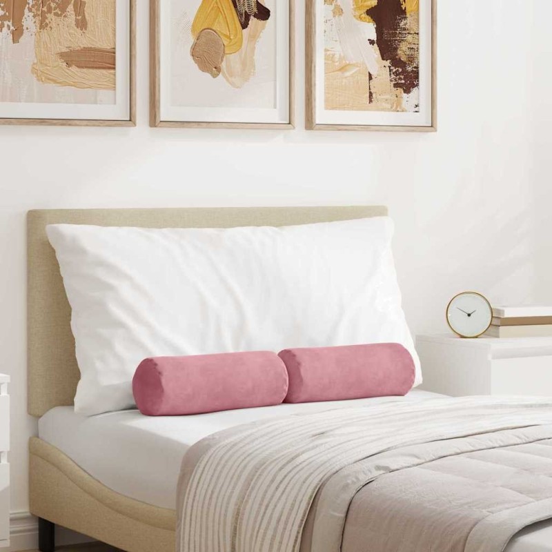 Coussins d'accent 2 pcs Rose Ø 15 x 40 cm 553651553651