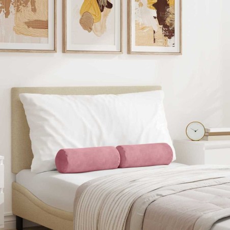 Coussins d'accent 2 pcs Rose Ø 15 x 40 cm 553651553651