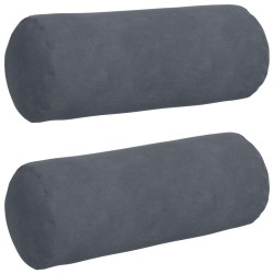 Coussins d'accent 2 pcs Gris foncé Ø 15 x 40 cm 553654553654