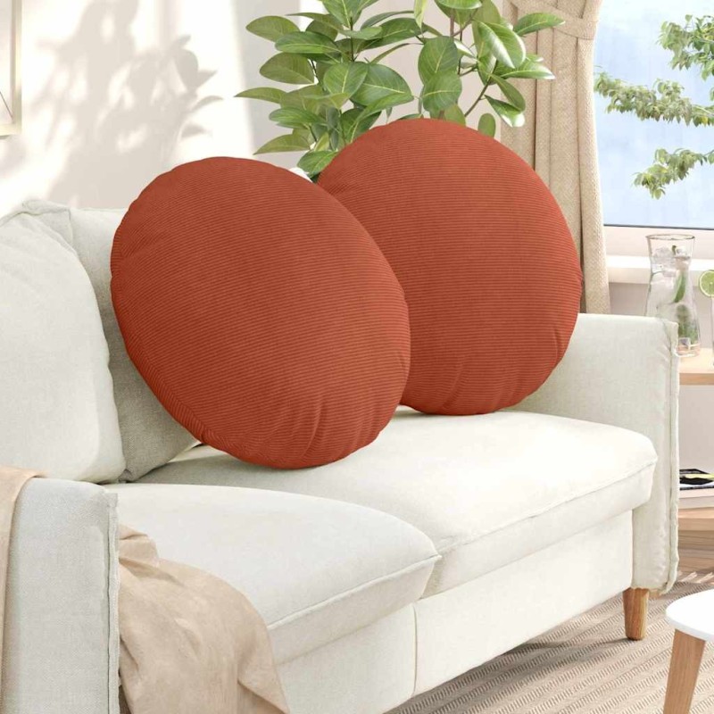 Coussins de siège 2 pcs Rouge orange Ø 80 cm 553657553657
