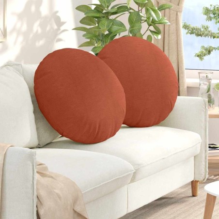 Coussins de siège 2 pcs Rouge orange Ø 80 cm 553657553657