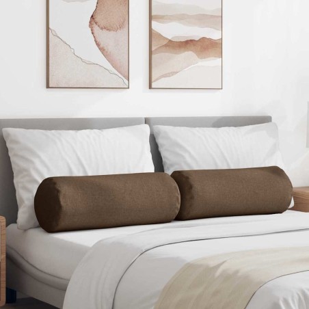 Coussins d'accent 2 pcs Marron Ø 25 x 70 cm tissu 553659553659