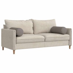 Coussins d'accent 2 pcs Taupe Ø 25 x 70 cm tissu 553662553662