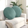 Coussins de siège 2 pcs Vert Mer Ø 40 x 13 cm Velours 553674553674