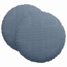 Coussins de siège 2 pcs Bleu Ø 80 cm Tissu en velours côtelé 553677553677