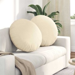 Coussins de siège 2 pcs Crème Ø 80 cm Tissu en velours côtelé 553679553679