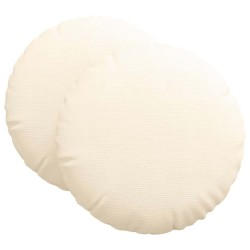 Coussins de siège 2 pcs Crème Ø 80 cm Tissu en velours côtelé 553679553679