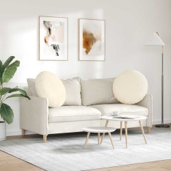 Coussins de siège 2 pcs Crème Ø 80 cm Tissu en velours côtelé 553679553679