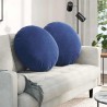 Coussins de siège 2 pcs Bleu police Ø 40 x 13 cm Velours 553681553681