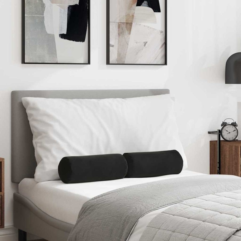 Coussins d'accent 2 pcs Noir Ø 15 x 40 cm 553683553683