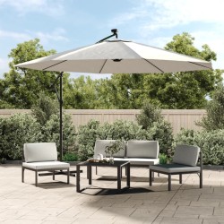 Parasol de jardin en porte-à-feux et lumières LED mât en métal 553697553697