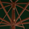Parasol d'extérieur avec mât en bois 350 cm Vert 553698553698