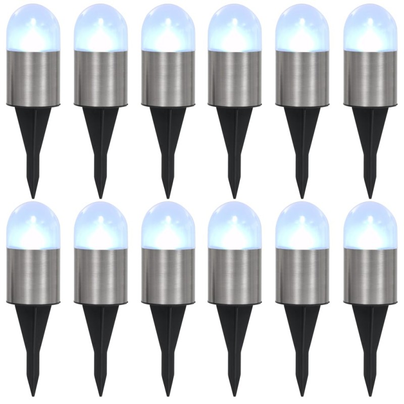 Lampe solaire au sol 12 pcs Lumières LED blanches 553704553704