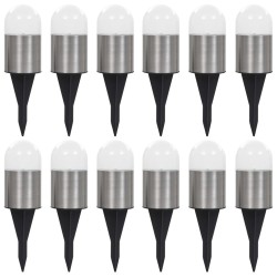 Lampe solaire au sol 12 pcs Lumières LED blanches 553704553704