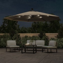 Parasol de jardin en porte-à-faux et lumières LED mât en métal 553708553708