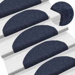 Tapis d'escalier autocollants 10 pièces 65 x 21 x 4 cm Bleu Demi-rond Grand 553718553718