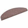 Tapis d'escalier auto-adhésifs 10 pièces 65 x 21 x 4 cm Marron clair Demi-rond Grand 553722553722