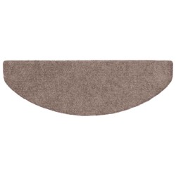 Tapis d'escalier auto-adhésifs 10 pièces 65 x 21 x 4 cm Marron clair Demi-rond Grand 553722553722