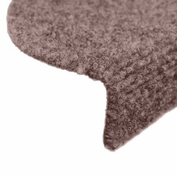 Tapis d'escalier auto-adhésifs 10 pièces 65 x 21 x 4 cm Marron clair Demi-rond Grand 553722553722