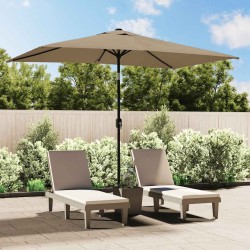 Parasol d'extérieur avec mât en métal 300x200 cm taupe 553725553725
