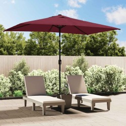 Parasol d'extérieur avec mât en métal 300x200 cm rouge bordeaux 553726553726