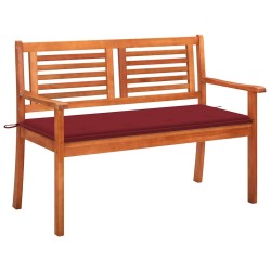 Banc de jardin 2 places avec coussin 120 cm Bois d'eucalyptus 553734553734