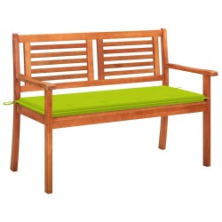 Banc de jardin 2 places avec coussin 120 cm Bois d'eucalyptus 553736553736