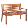 Banc de jardin 2 places avec coussin 120 cm Bois d'eucalyptus 553737553737