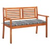 Banc de jardin 2 places avec coussin 120 cm Bois d'eucalyptus 553738553738