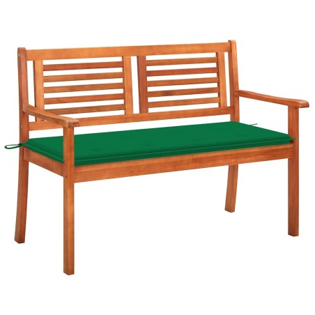 Banc de jardin 2 places avec coussin 120 cm Bois d'eucalyptus 553739553739