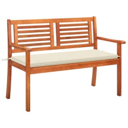 Banc de jardin 2 places avec coussin 120 cm Bois d'eucalyptus 553742553742