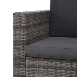 Salon de jardin 2 pcs avec coussins Résine tressée Gris 553744553744