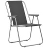 Chaise pliante de camping lot de 2 52 x 59 x 80 cm Gris 553749553749