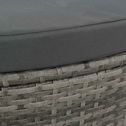 Canapé de jardin 2 places avec coussins et parasol Gris 553763553763