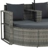 Canapé de jardin 2 places avec coussins et parasol Gris 553763553763