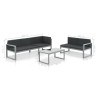 Salon de jardin 3 pcs et coussins Aluminium Noir 553776553776