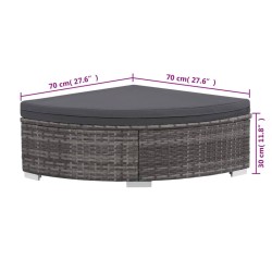 Salon de jardin 6 pièces avec coussins en résine tressée grise 553780553780