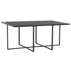 Ensemble à manger d'extérieur 7pcs coussins résine tressée noir 553787553787