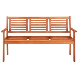 Banc de jardin 3 places 150 cm Bois d'eucalyptus solide 553801553801