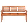 Banc de jardin 3 places 150 cm Bois d'eucalyptus solide 553801553801