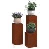 Support de Plante 3 pcs Rouillé Acier patiné 553804553804