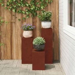 Support de Plante 3 pcs Rouillé Acier patiné 553804553804